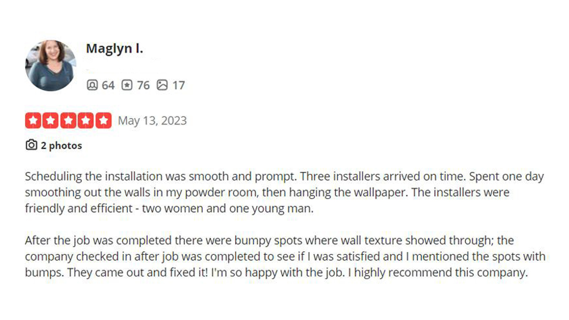 Customer review